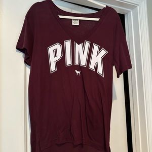 Burgundy PINK v neck top